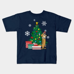 Hokey Wolf Around The Christmas Tree Kids T-Shirt